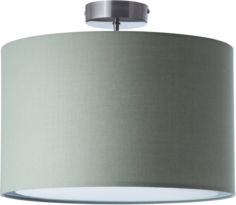 Plafoniera Stellan cu abajur textil gri-verde 40 cm diametru - LunaHome.ro