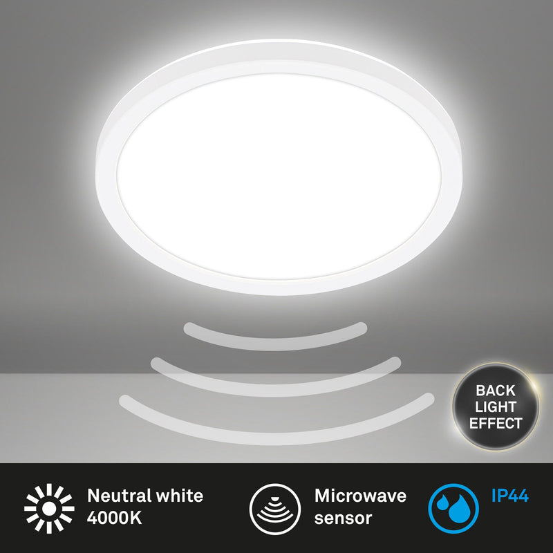 Plafoniera alba LED pentru baie cu senzor de miscare 24 cm - LunaHome.ro