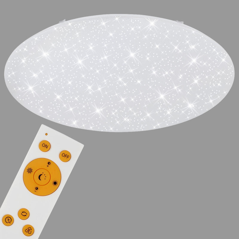 Plafoniera LED cu telecomanda Briloner model cu stele rotunda 76 cm - LunaHome.ro