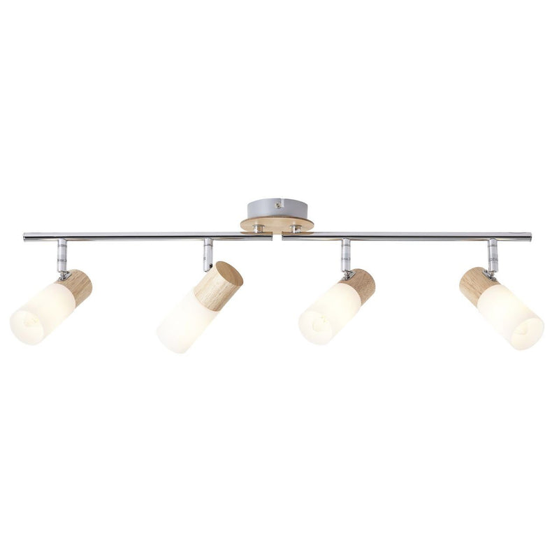 Plafonieră cu spoturi Brilliant Babsan din metal și lemn, 68 cm - LunaHome.ro