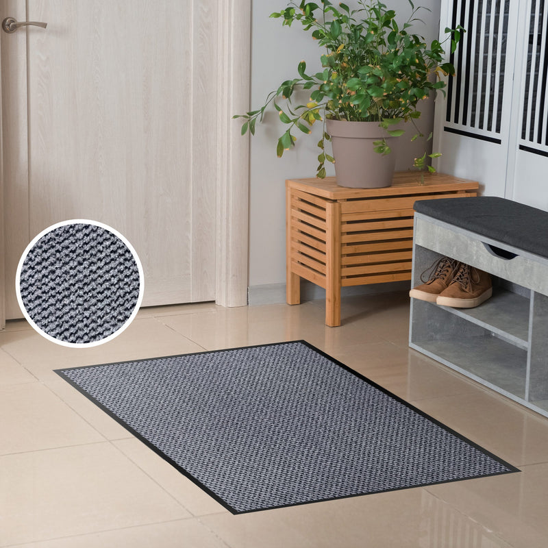 Preș de intrare cauciucat Tarron antiderapant gri 90x150 cm - LunaHome.ro