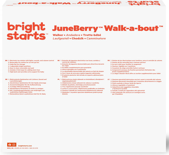 Premergator pentru copii JuneBerry Walk-a-bout cu sunet si lumina - LunaHome.ro