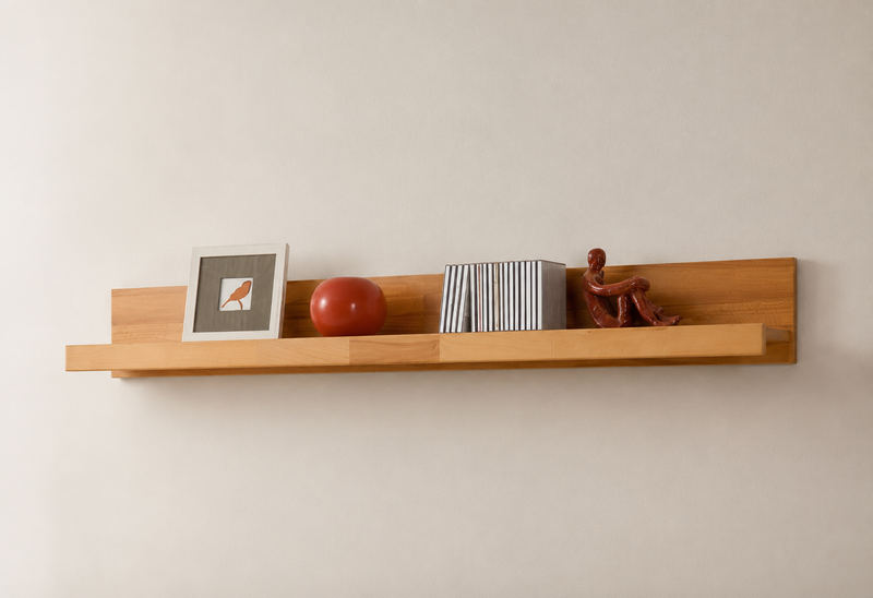 Raft de perete Woltra Logo cu lemn de fag 180 cm lungime