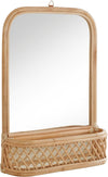 Raft decorativ de perete cu oglinda din rattan Bergson 45 cm lățime - LunaHome.ro
