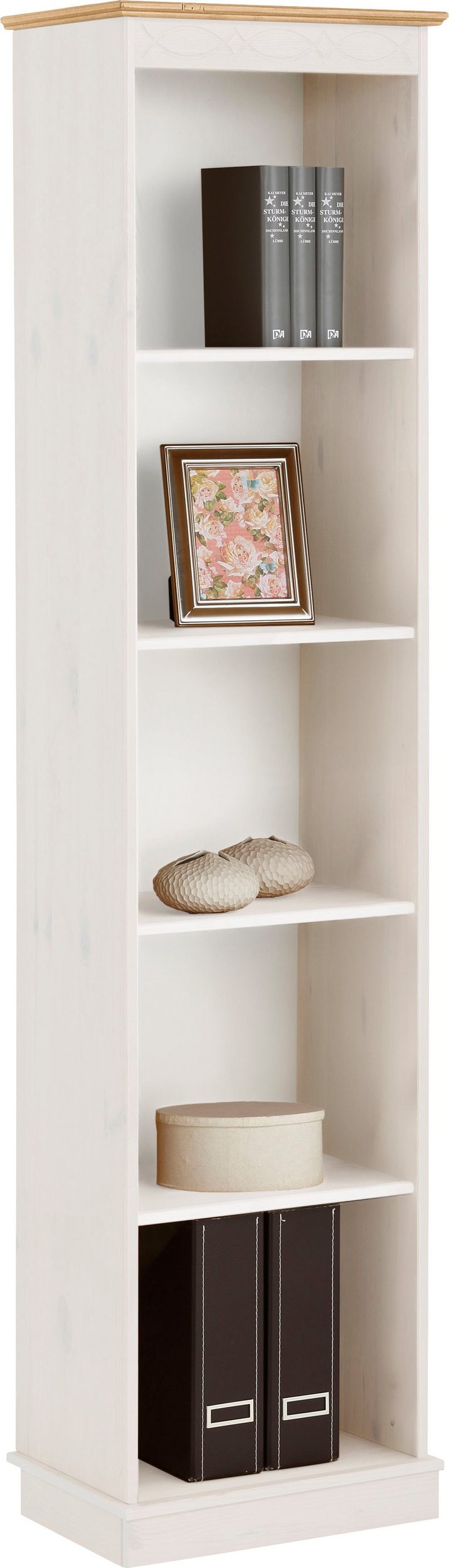 Raft bibliotecă Indra din lemn masiv de pin alb, 46 cm latime - LunaHome.ro