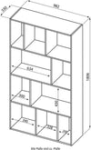Raft biblioteca TemaHome alb mat cu compartimente 99 cm lățime