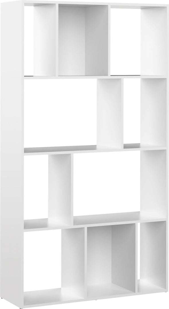 Raft biblioteca TemaHome alb mat cu compartimente 99 cm lățime