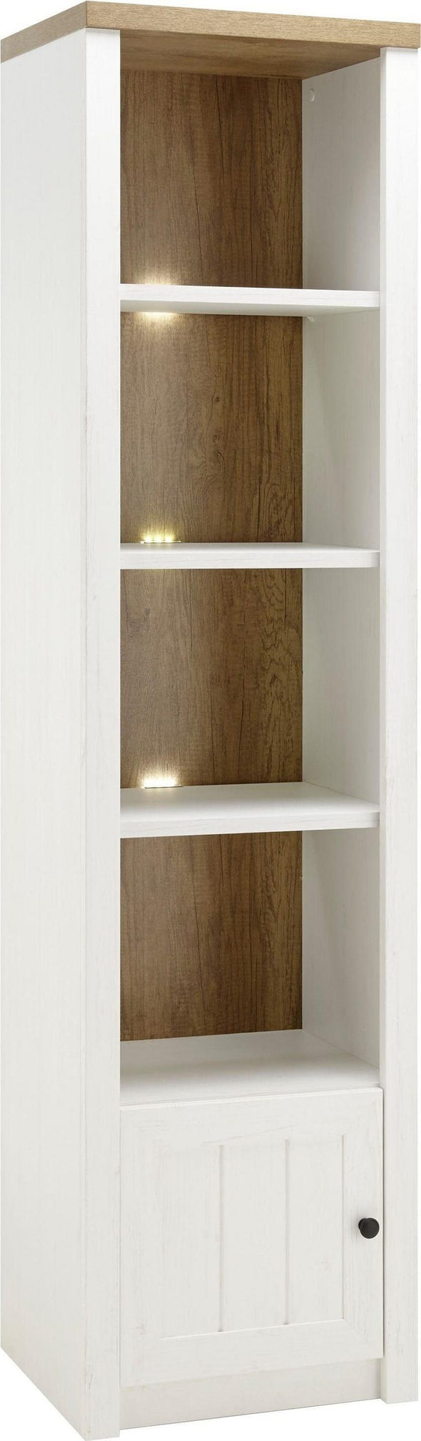 Raft biblioteca »Beauvais« alb si stejar, din MDF, 50 cm latime - LunaHome.ro