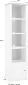 Raft biblioteca »Beauvais« alb si stejar, din MDF, 50 cm latime - LunaHome.ro