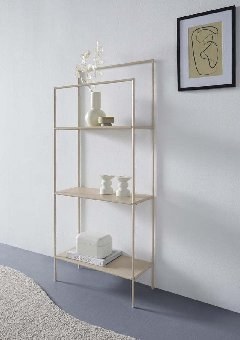 Raft de biblioteca Alimo minimalist din metal bej 61 cm - LunaHome.ro