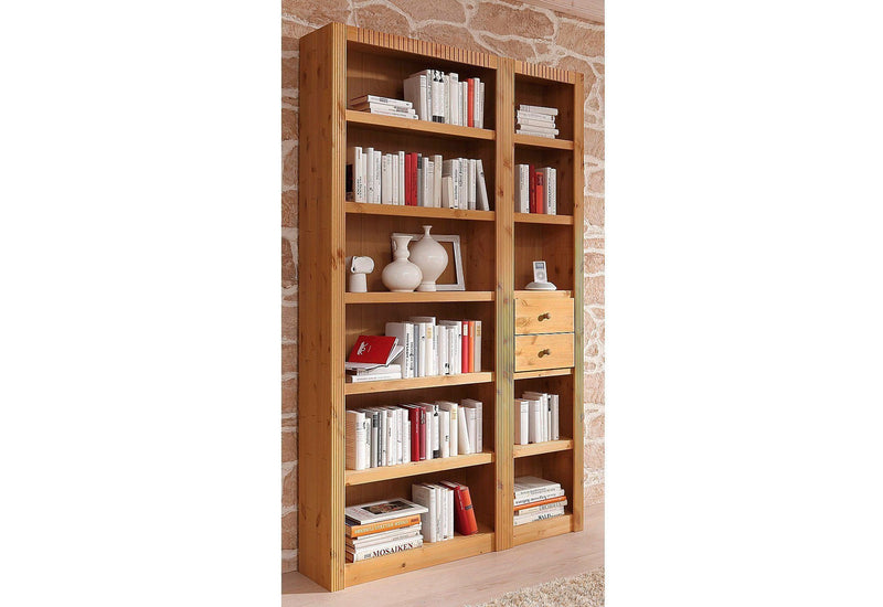 Raft de bibliotecă Bergen din lemn de pin 2 piese 128 cm lățime - LunaHome.ro