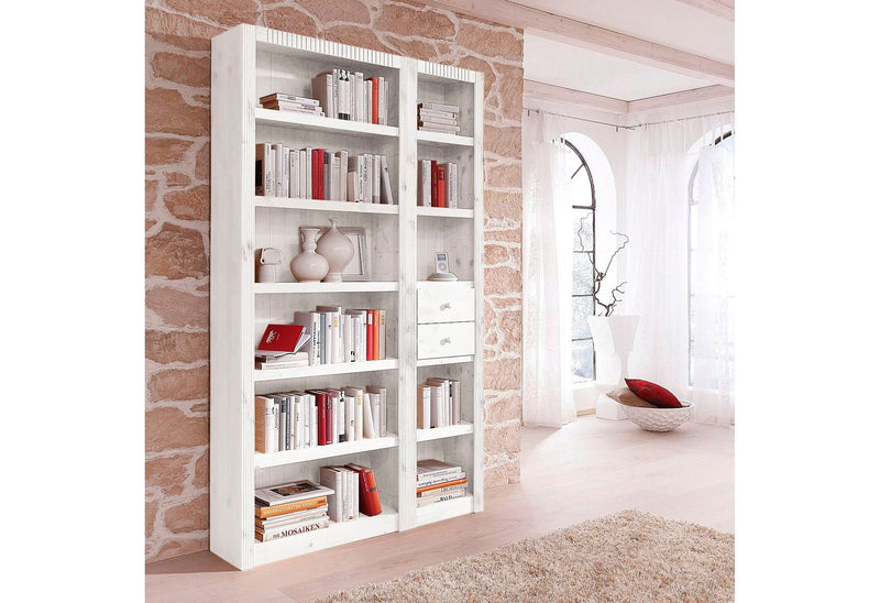Raft de bibliotecă Bergen din lemn de pin 2 piese 128 cm lățime - LunaHome.ro