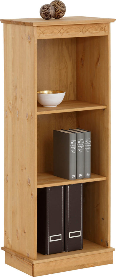 Raft de biblioteca Indra cu 2 polițe din lemn de pin natur 46 cm - LunaHome.ro