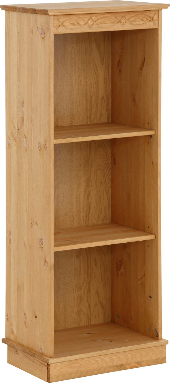 Raft de biblioteca Indra cu 2 polițe din lemn de pin natur 46 cm - LunaHome.ro