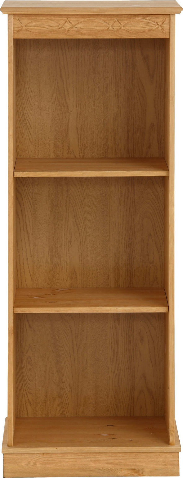 Raft de biblioteca Indra cu 2 polițe din lemn de pin natur 46 cm - LunaHome.ro