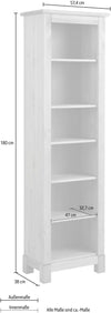 Raft de biblioteca Rauna din lemn de pin maro inchis 57,4 cm - LunaHome.ro