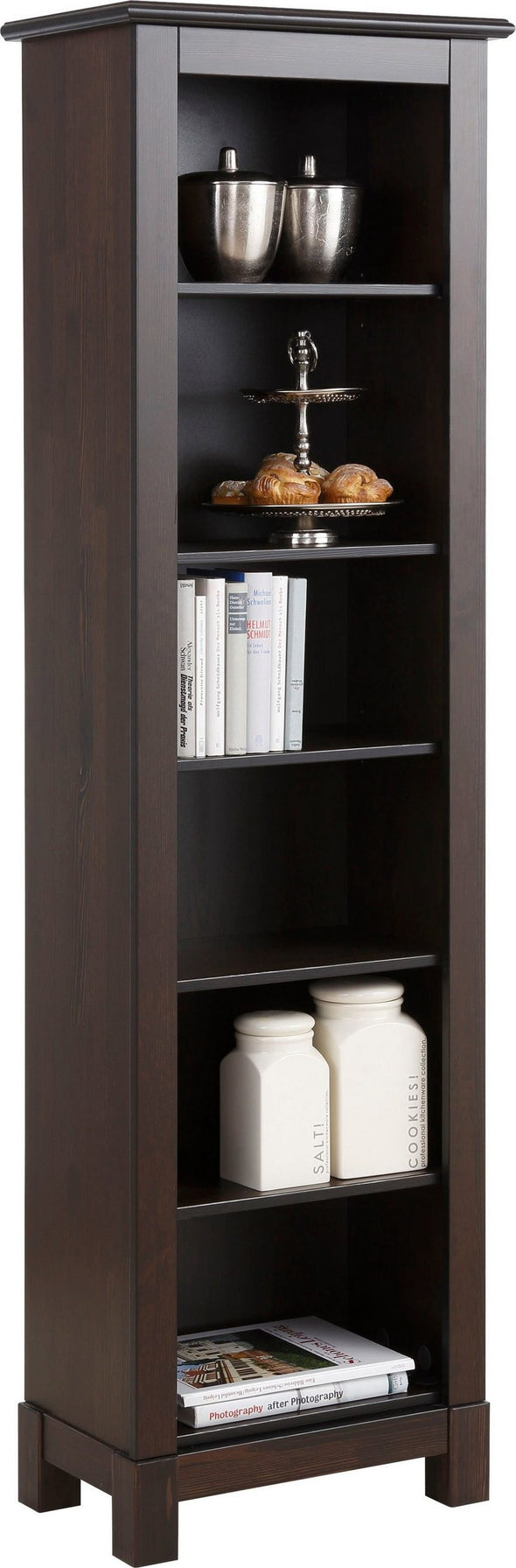 Raft de biblioteca Rauna din lemn de pin maro inchis 57,4 cm - LunaHome.ro