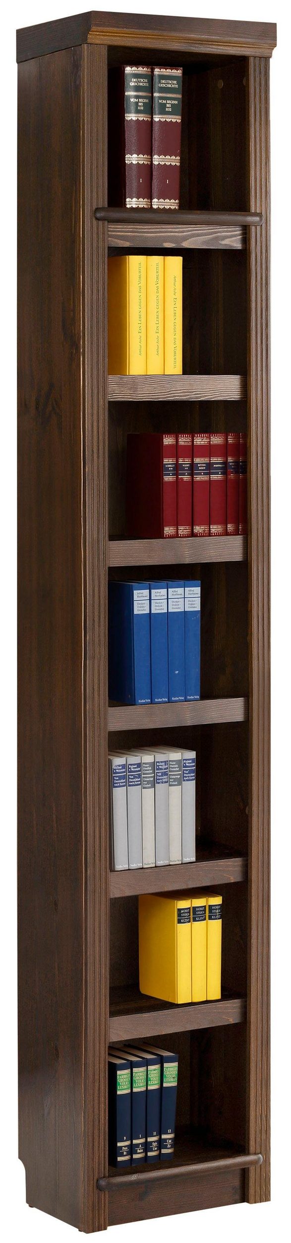 Raft de biblioteca Soeren din lemn de pin maro inchis, 220 cm inaltime - LunaHome.ro