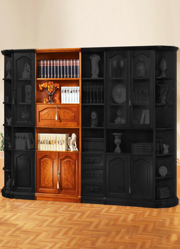 Raft de biblioteca cu fronturi din furnir de cires 80,5 cm - LunaHome.ro