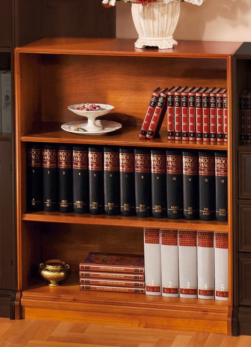 Raft de biblioteca din furnir de lemn culoare cires 75 cm