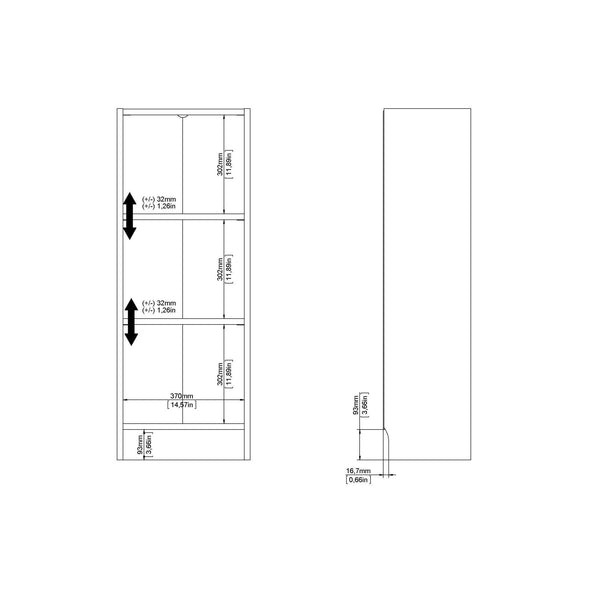 Raft de biblioteca sau birou Inosign alb 41 cm lățime - LunaHome.ro