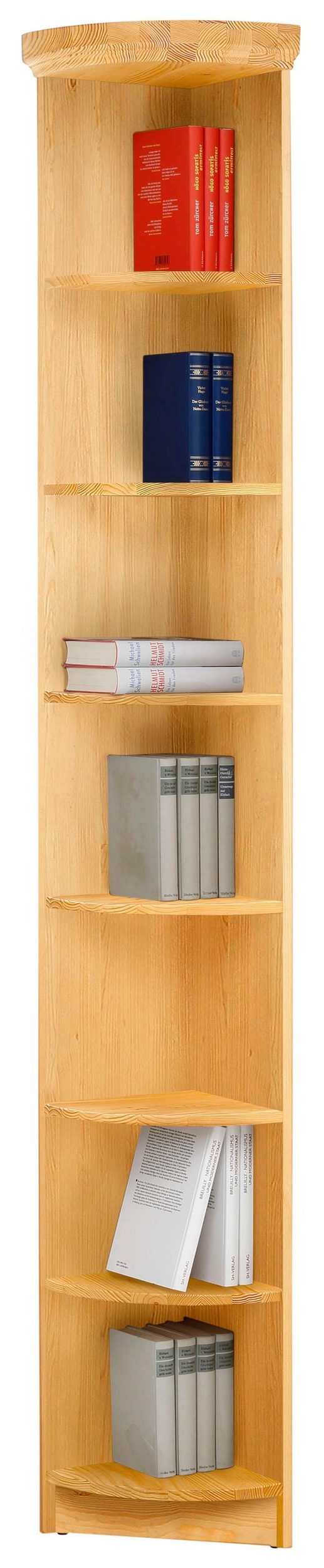 Raft de colt pentru biblioteca Soeren, din lemn masiv de pin - LunaHome.ro