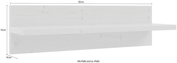 Raft de perete Alba din lemn de pin natur 50 cm - LunaHome.ro