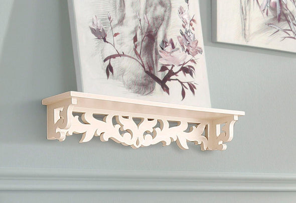 Raft de perete Arabescque crem cu design romantic 80 cm lungime - LunaHome.ro