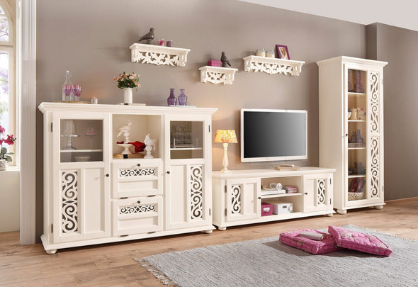 Raft de perete Arabescque crem cu design romantic 80 cm lungime - LunaHome.ro
