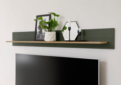 Raft de perete Cambridge verde cu design modern, 150 cm lungime - LunaHome.ro