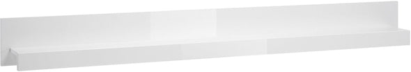 Raft de perete Carat alb lucios minimalist, 217 cm lungime - LunaHome.ro