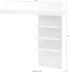 Raft de perete Carat cu 4 polițe alb modern, 137 cm latime - LunaHome.ro