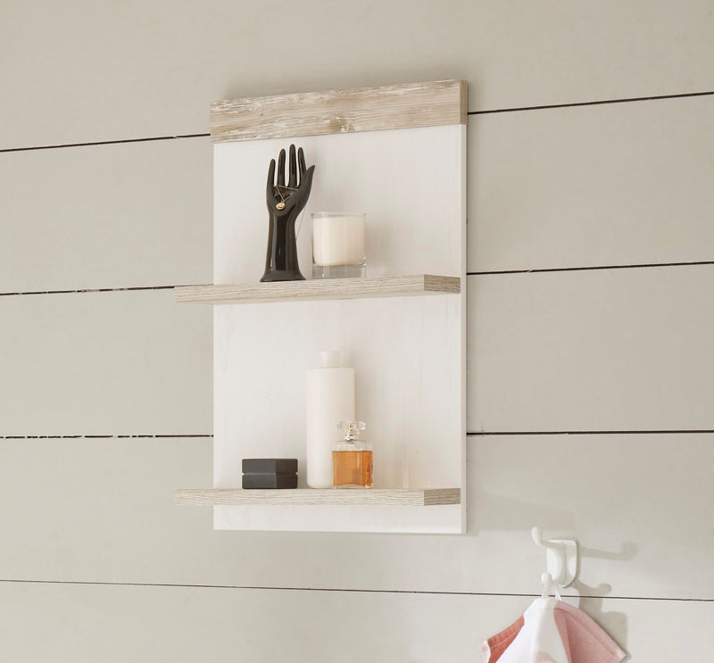 Raft de perete Florence cu aspect de lemn alb, 62x40 cm - LunaHome.ro