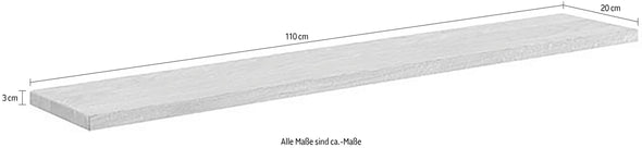 Raft de perete Greno din lemn de stejar natur 110 cm - LunaHome.ro