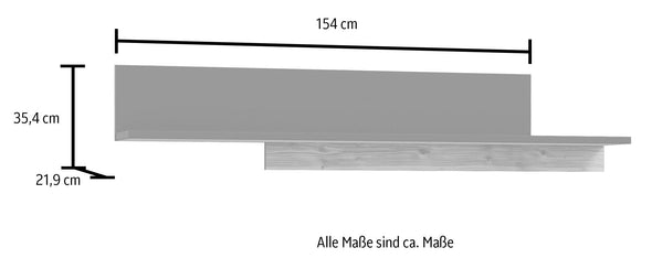 Raft de perete Hayato cu design in 2 culori 154 cm