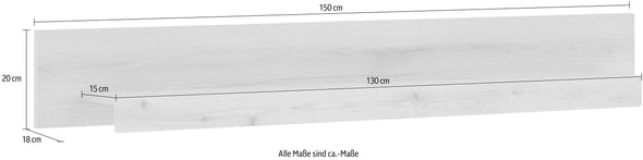 Raft de perete INOSIGN Cantara stejar, 150 cm lungime - LunaHome.ro