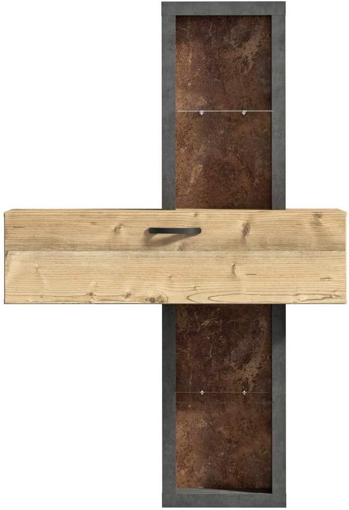 Raft de perete Kalomira cu polițe din sticlă si clapeta 120 cm - LunaHome.ro