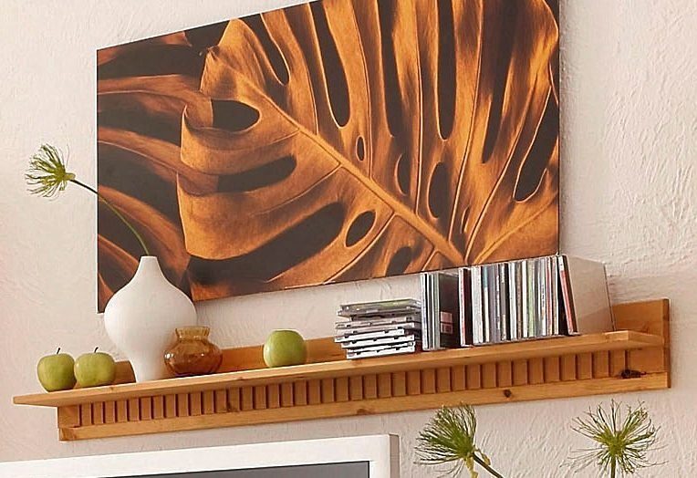 Raft de perete Lisa din lemn masiv de pin natur 130 cm - LunaHome.ro