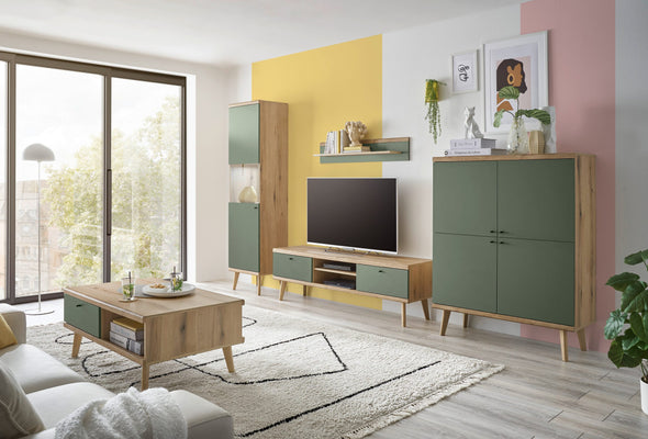 Raft de perete Mavas cu design modern verde 107 cm