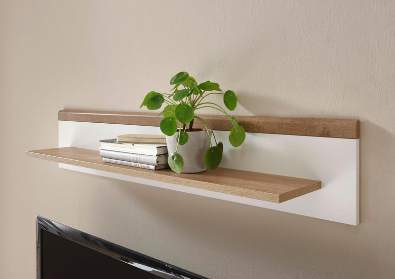 Raft de perete Merle alb cu design Scandinav, 107 cm latime - LunaHome.ro