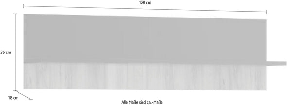 Raft de perete Onix lucios in doua culori 128 cm lungime - LunaHome.ro