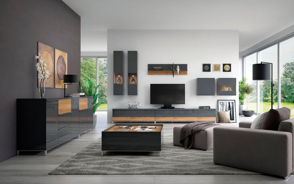 Raft de perete Onix lucios in doua culori 128 cm lungime - LunaHome.ro