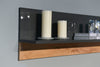 Raft de perete Onyx gri lucios cu nuc 90 cm lungime