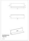 Raft de perete Sherwood cu aspect modern 90 cm lungime - LunaHome.ro