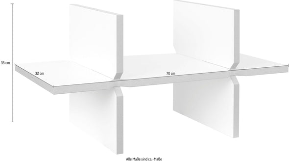 Raft de perete Solo alb fabricat in Italia, 70x35x35 cm - LunaHome.ro