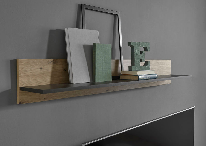 Raft de perete »CLAiR« stejar cu antracit latime 138 cm - LunaHome.ro
