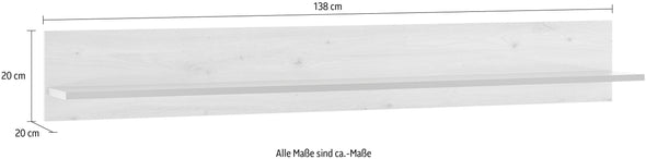 Raft de perete »CLAiR« stejar cu antracit latime 138 cm