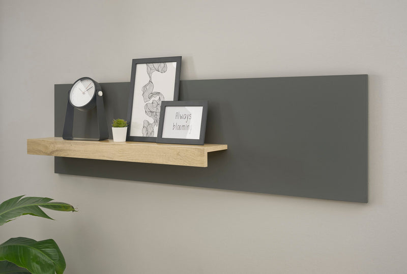 Raft de perete »City Giron« cu design modern antracit 140 cm lungime - LunaHome.ro