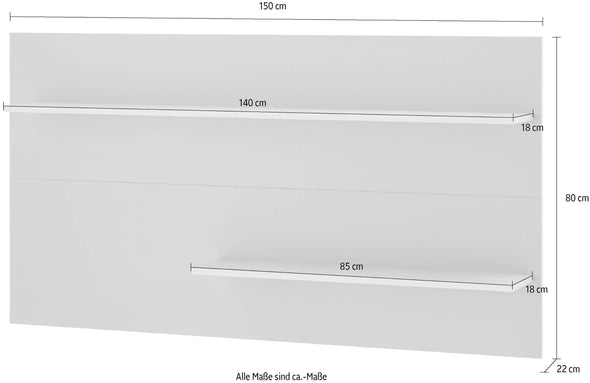 Raft de perete »City Giron« verde aloe cu design modern, 150 cm