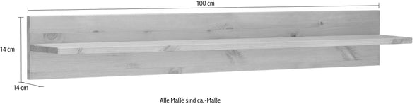 Raft de perete »Oslo«, 100 cm lățime, din pin masiv natur